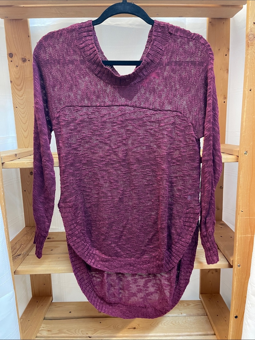 Rebellious One Size Small Cozy Marled Plum Knit Pullover